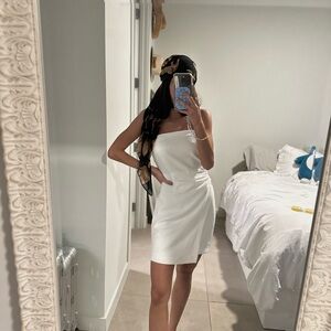 Zara White Draped Dress